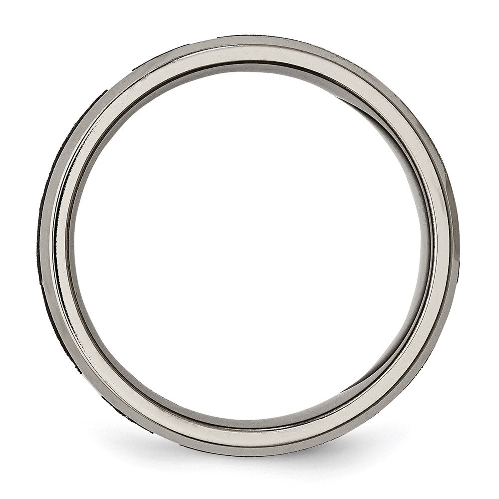 Buy Stylish 8mm Titanium Beveled Edge Band with Brushed & Polished Design