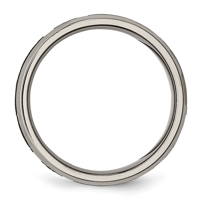 Buy Stylish 8mm Titanium Beveled Edge Band with Brushed & Polished Design-2