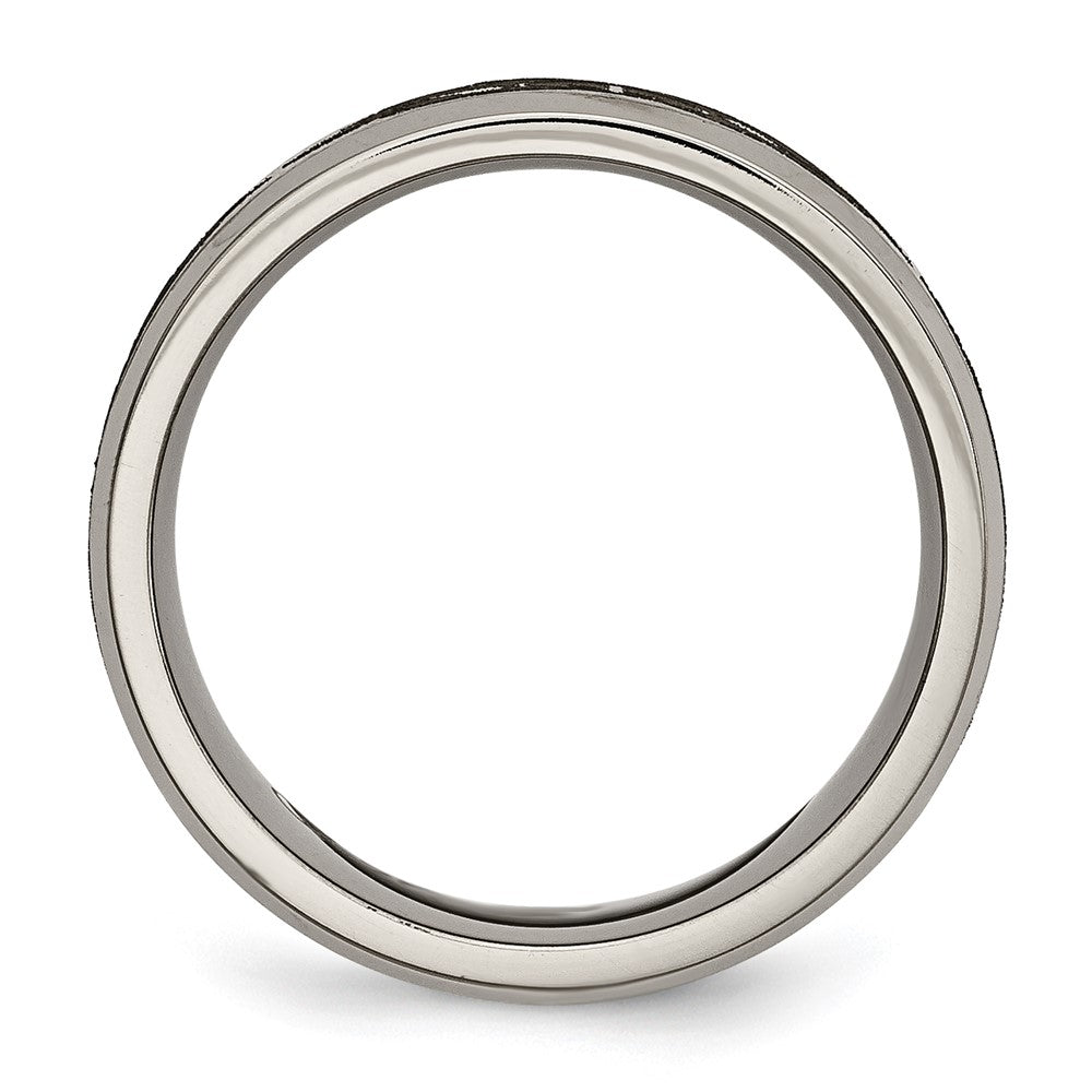 Buy Stylish 8mm Titanium Beveled Edge Band - Brushed & Polished Laser Design