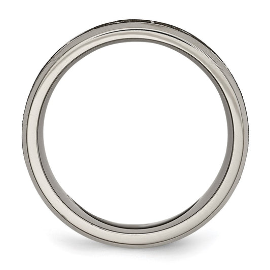 Buy Stylish 8mm Titanium Beveled Edge Band - Brushed & Polished Laser Design