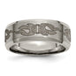 High-Quality 8mm Beveled Edge Titanium Band with Stylish Laser Design-8