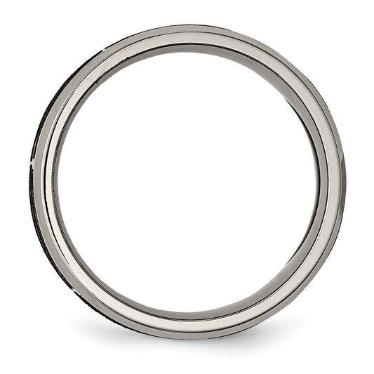 Exclusive 8mm Beveled Edge Titanium Band with Stylish Flame Laser Design