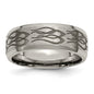 Buy Stylish 8mm Beveled Edge Titanium Band - Chiseled & Polished Design-5