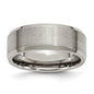 Buy Stylish 8mm Beveled Edge Band in Brushed & Polished Titanium-5