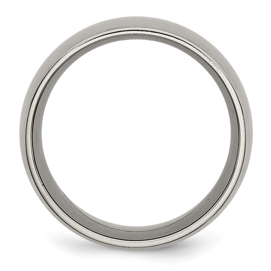 Designer 12mm Brushed Titanium Half-Round Band - Stylish & Affordable Value
