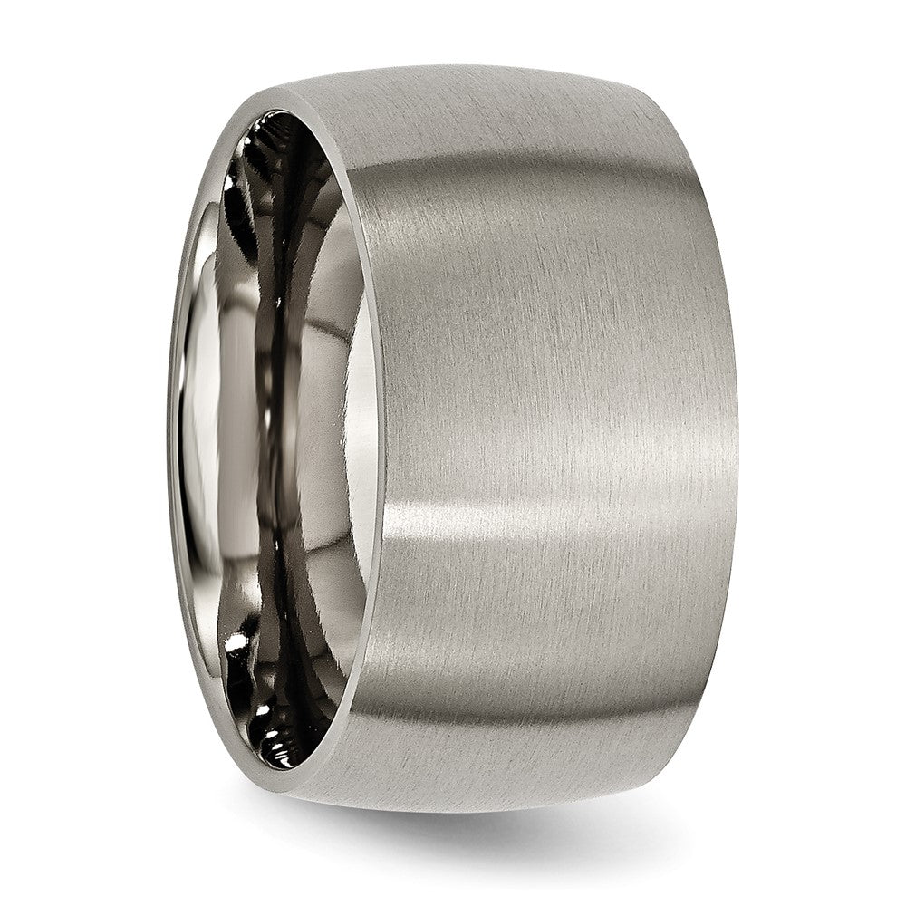 Designer 12mm Brushed Titanium Half-Round Band - Stylish & Affordable Value
