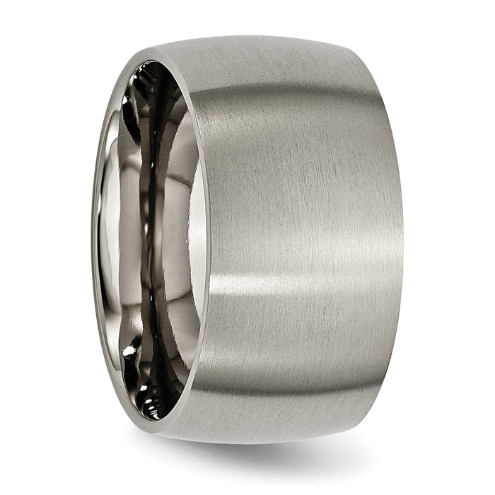 Designer 12mm Brushed Titanium Half-Round Band - Stylish & Affordable Value-4