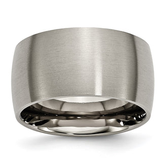 Designer 12mm Brushed Titanium Half-Round Band - Stylish & Affordable Value
