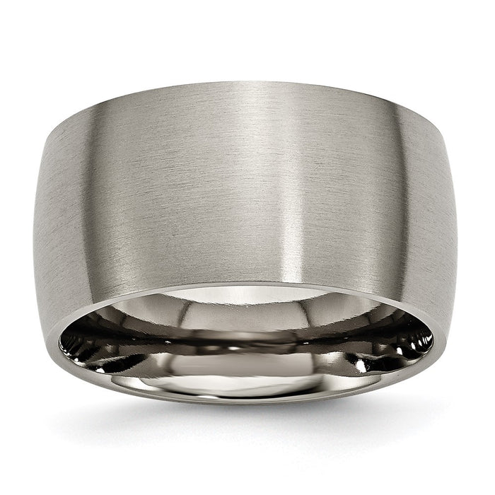 Designer 12mm Brushed Titanium Half-Round Band - Stylish & Affordable Value-1