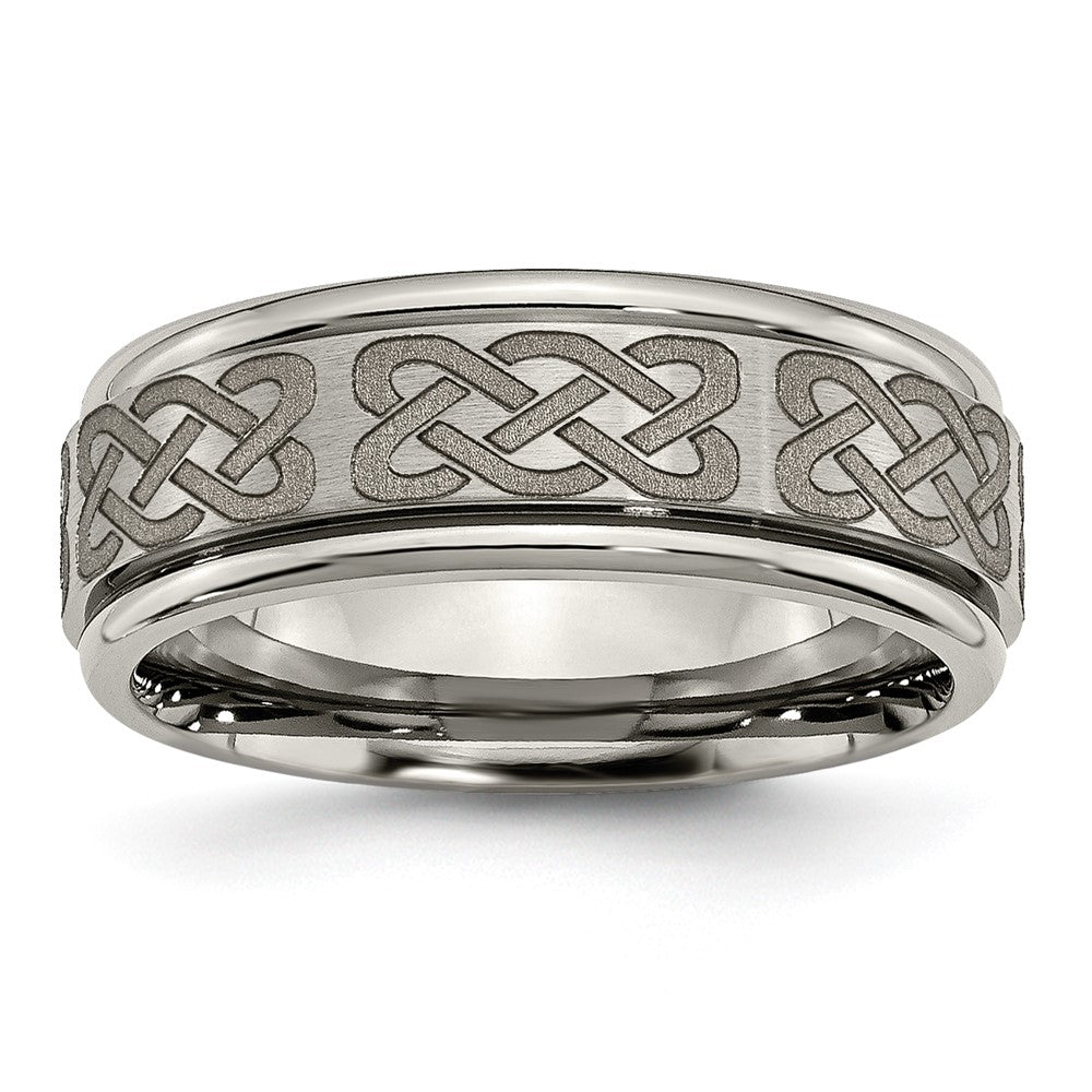 Buy Stylish 8mm Celtic Laser-Engraved Titanium Band | High-Quality Design