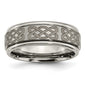 Buy Exclusive 8mm Ridged Edge Band in Titanium | Stylish Celtic Design-3