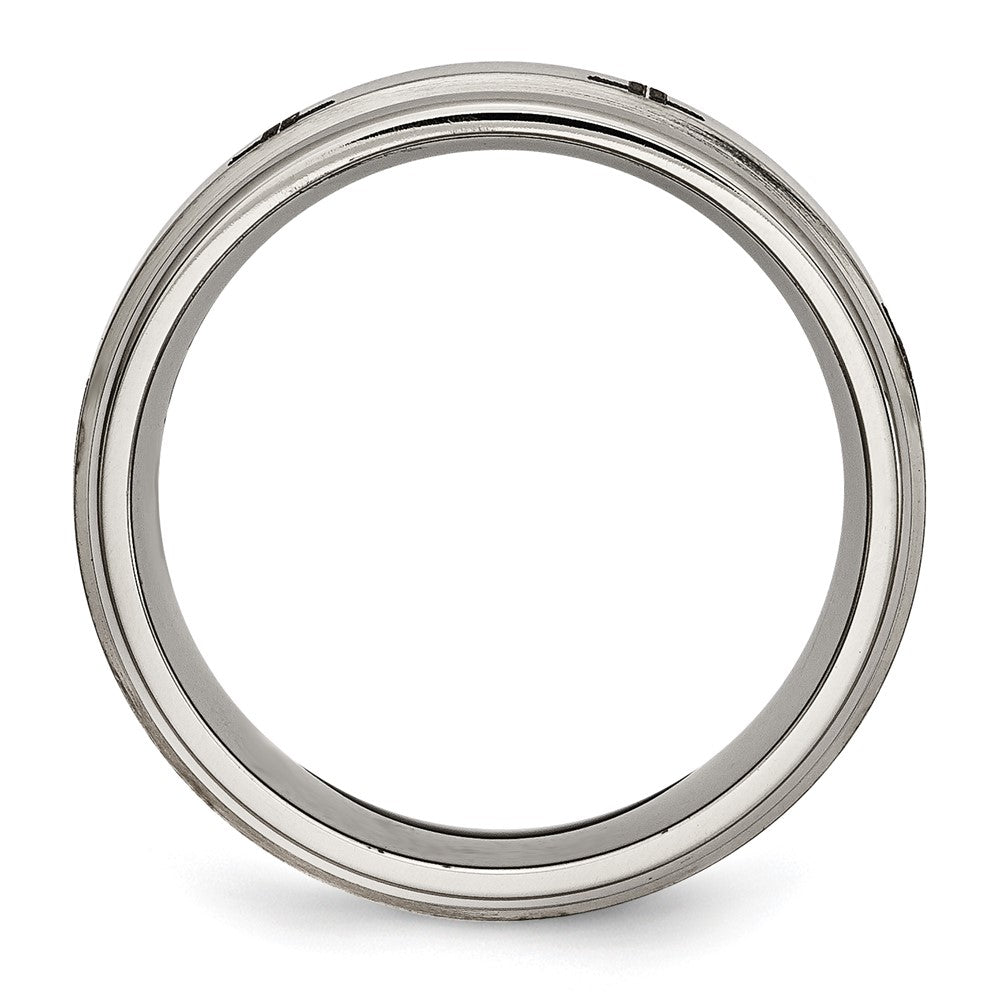 High-Quality 8mm Titanium Ridged Edge Band with Stylish Brushed Finish