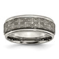 Buy Stylish Titanium 8mm Ridged Edge Band with Brushed Finish | Affordable Luxury-4