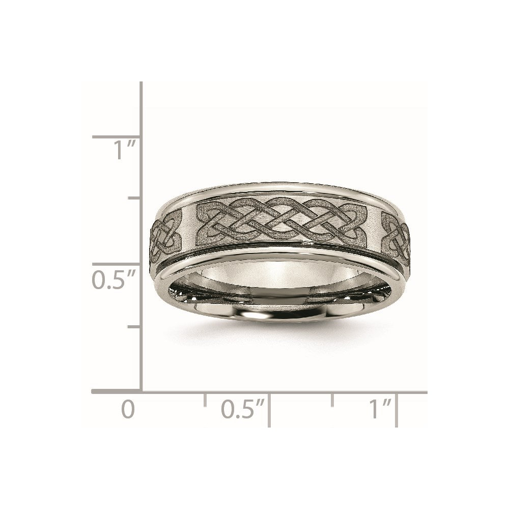 High-Quality Celtic Laser-Engraved 8mm Titanium Band - Stylish & Affordable!