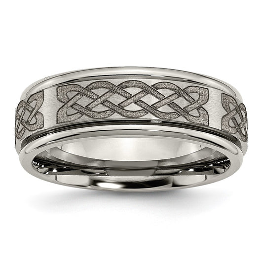 Buy Exclusive 8mm Celtic Laser-Engraved Titanium Band - Stylish and Affordable!