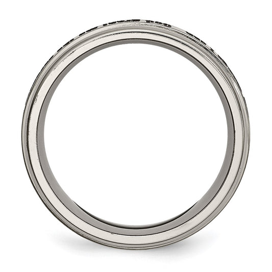 Buy Exclusive 8mm Chiseled Titanium Serenity Band - Stylish Laser-Engraved Design