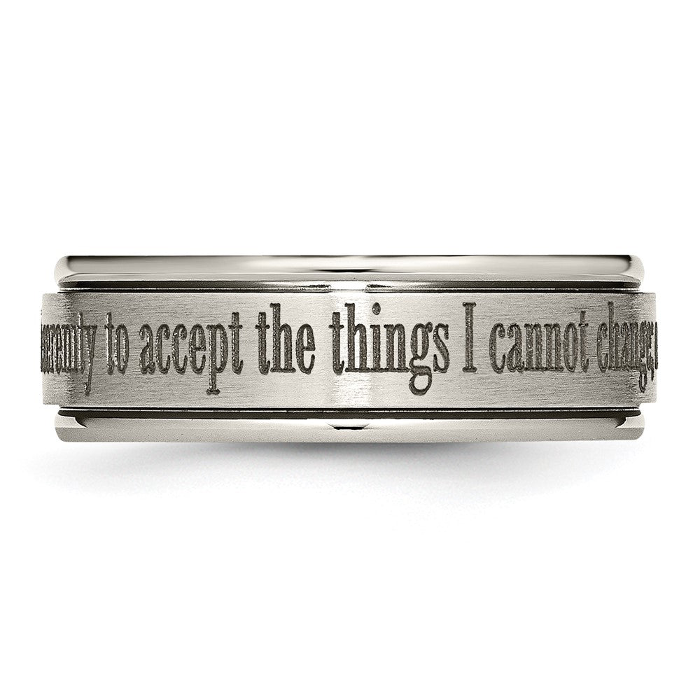 High-Quality 8mm Titanium Serenity Band - Stylish Laser-Engraved Design