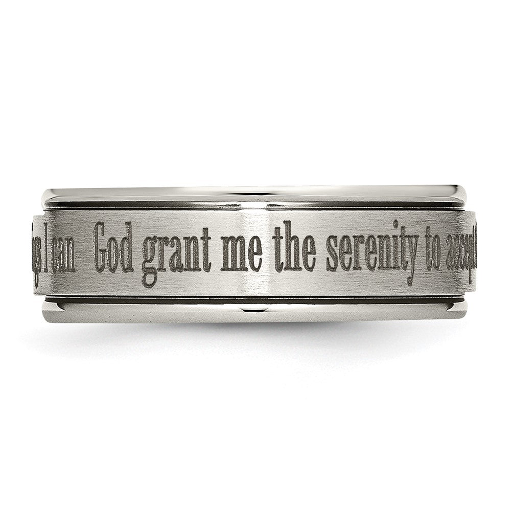 High-Quality 8mm Titanium Serenity Band - Stylish Laser-Engraved Design