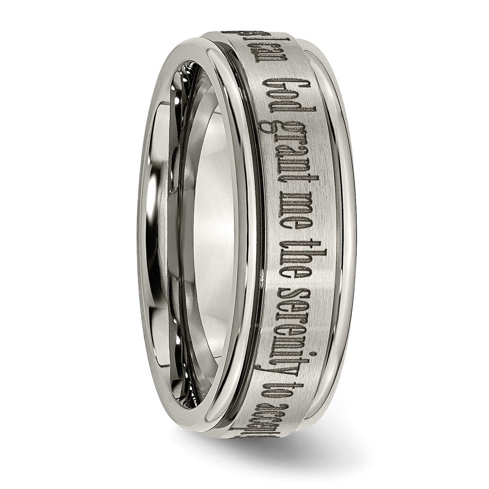 High-Quality 8mm Titanium Serenity Band - Stylish Laser-Engraved Design