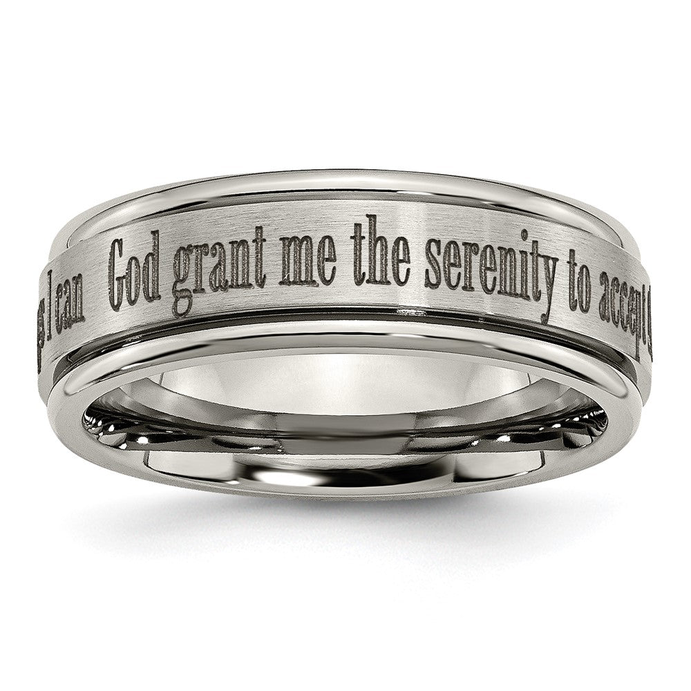 High-Quality 8mm Titanium Serenity Band - Stylish Laser-Engraved Design