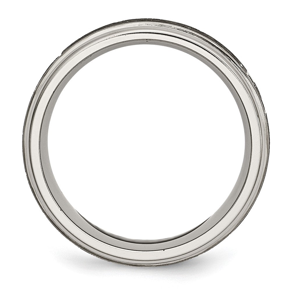 High-Quality 8mm Titanium Brushed & Polished Cross Band - Stylish Design!