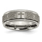 High-Quality 8mm Titanium Ridged Edge Band with Stylish Laser Design-11