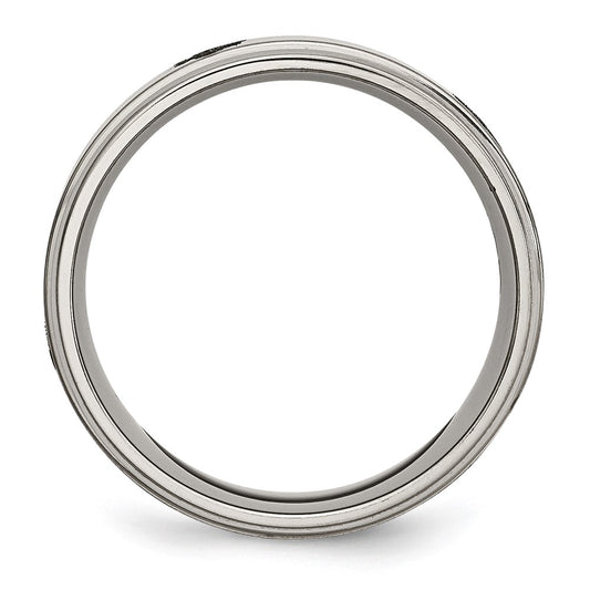 Buy High-Quality 8mm Chiseled Titanium Wedding Band with Masonic Design - Stylish Value