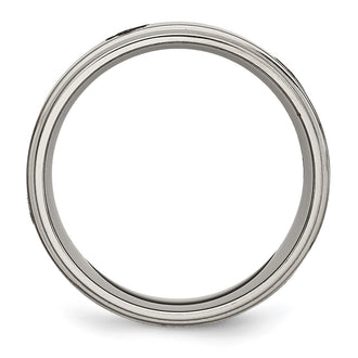 High-quality Titanium Masonic Band 8mm, Stylish Brushed & Polished Design