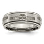 Exclusive 8mm Ridged Edge Chisel Titanium Band with Claddagh Design | Stylish Value-10