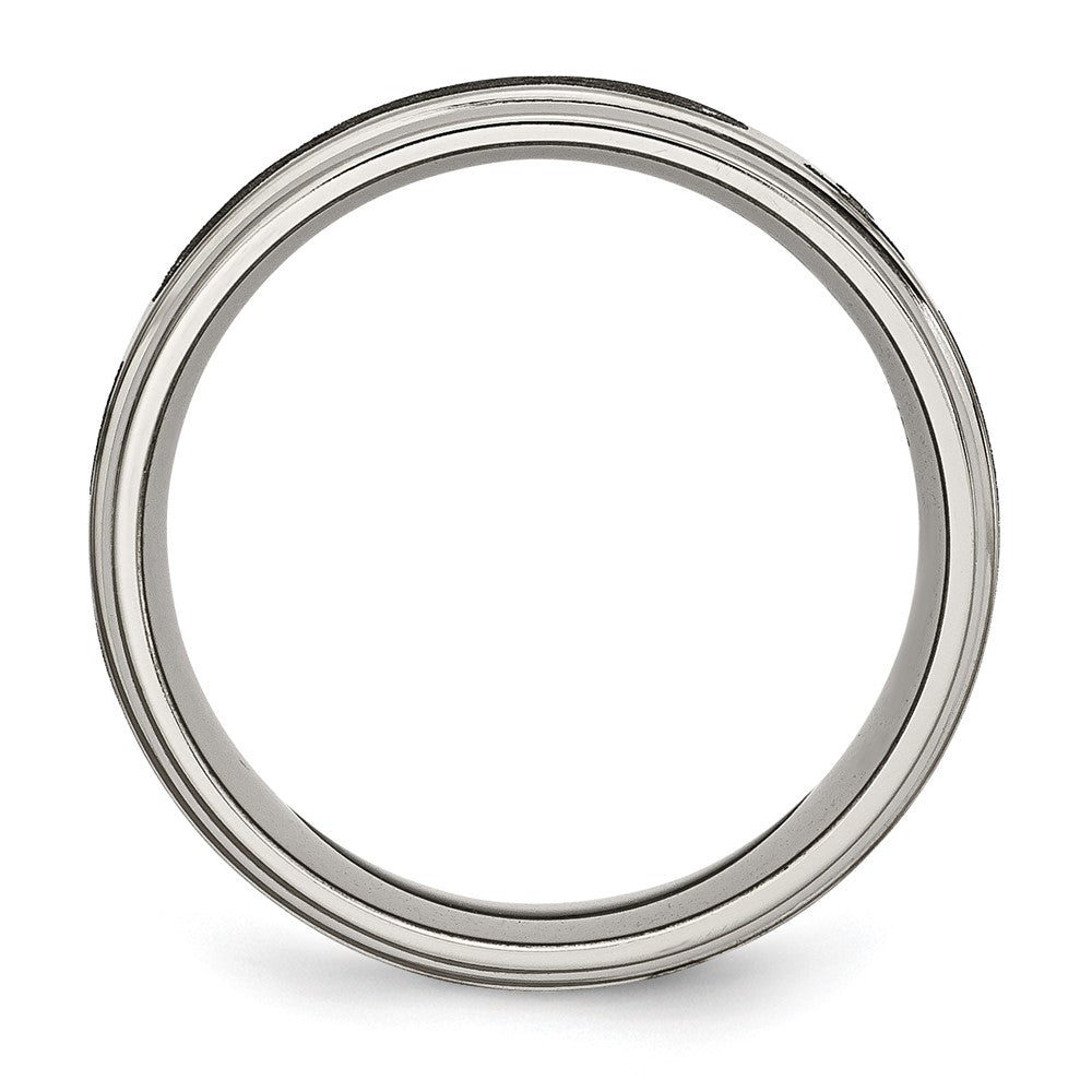High-Quality 8mm Chiseled Titanium Band | Stylish Ridged Edge Design