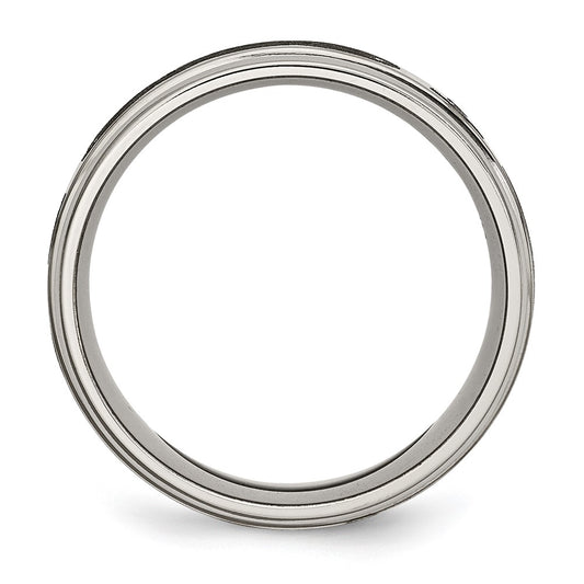 High-Quality 8mm Chiseled Titanium Band | Stylish Ridged Edge Design