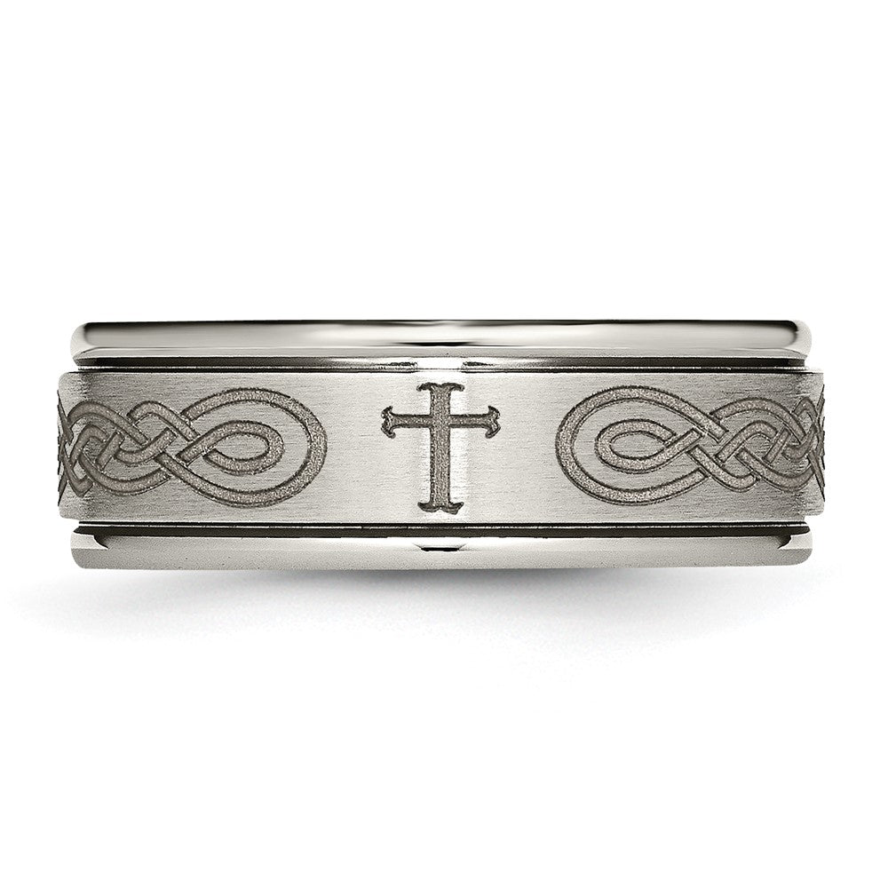 High-Quality 8mm Titanium Band with Stylish Brushed & Polished Design