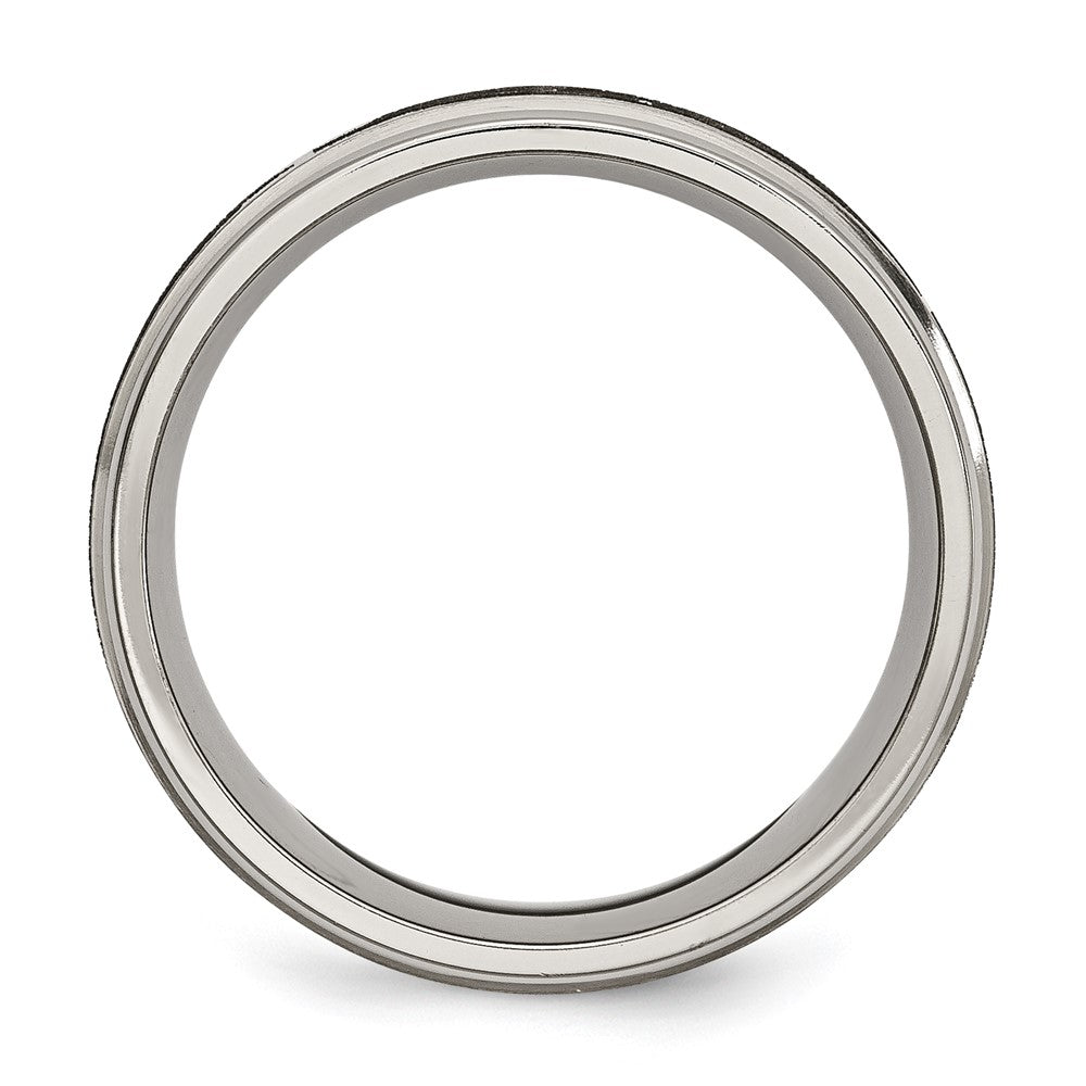 High-Quality 8mm Ridged Edge Titanium Cross Band | Stylish Laser Design