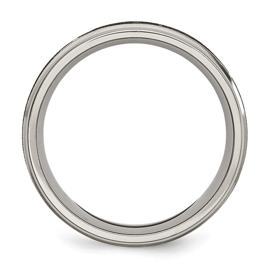 High-Quality 8mm Ridged Edge Titanium Cross Band | Stylish Laser Design