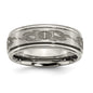 Buy Stylish Titanium 8mm Ridged Edge Band - Brushed & Polished Design-12
