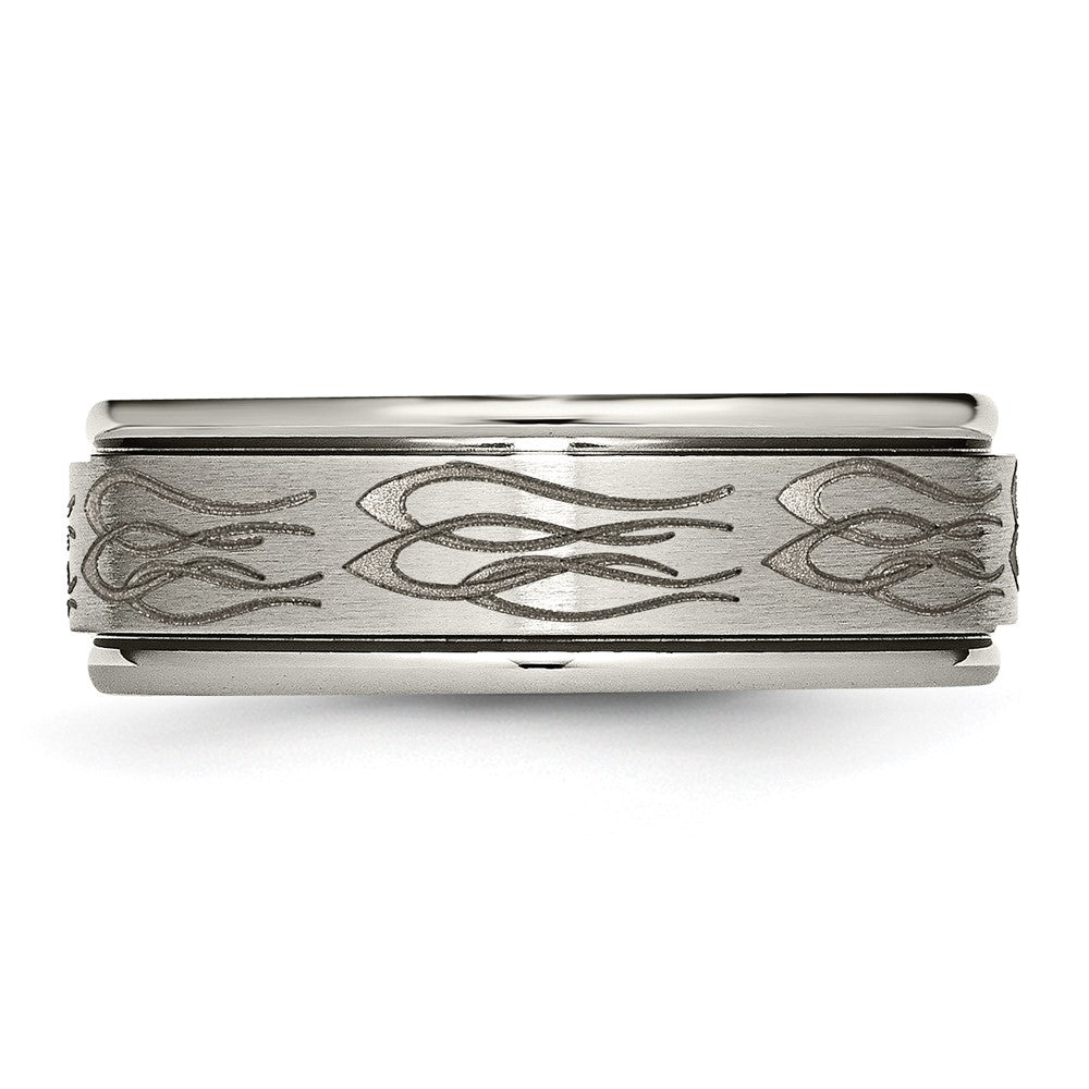 High-Quality 8mm Titanium Chisel Band - Stylish Brushed & Polished Finish