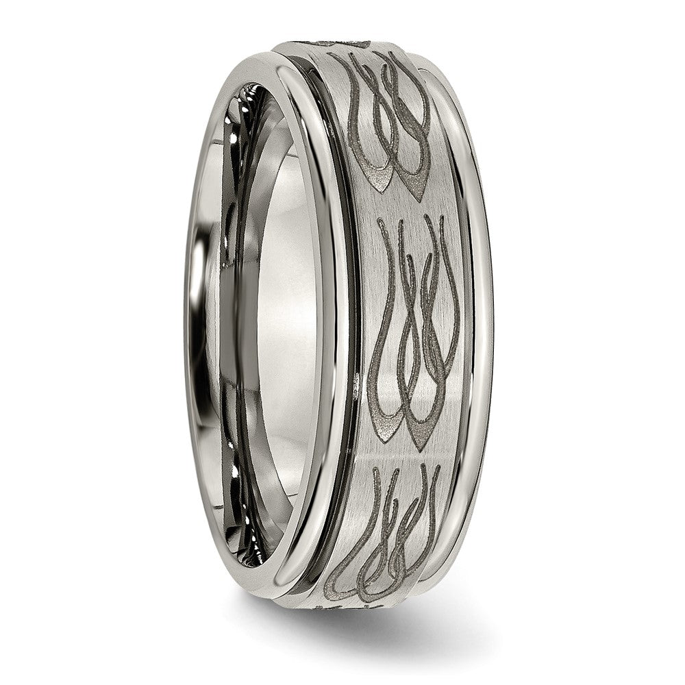 High-Quality 8mm Titanium Chisel Band - Stylish Brushed & Polished Design