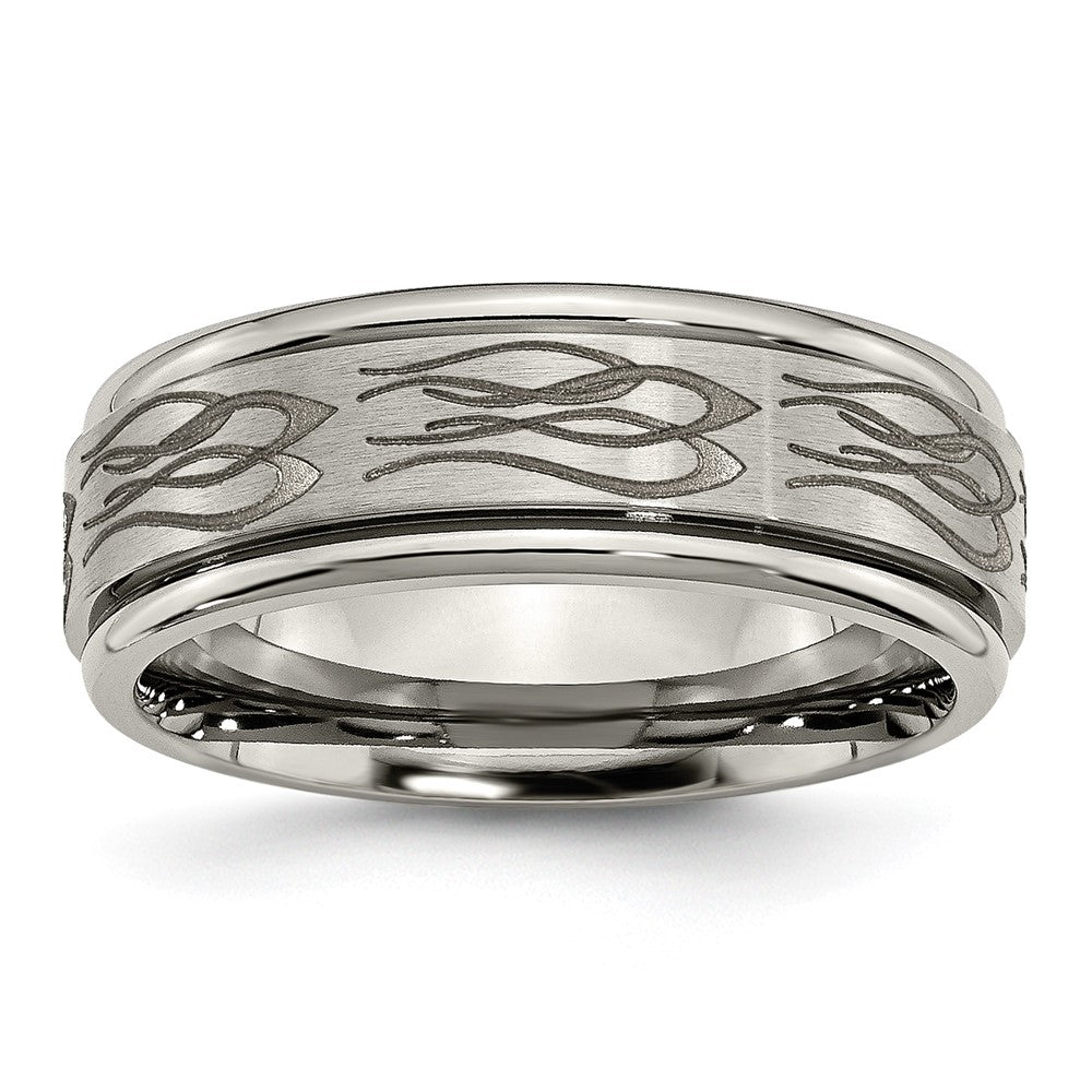 High-Quality 8mm Titanium Chisel Band - Stylish Brushed & Polished Finish