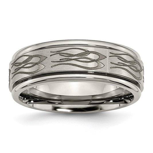High-Quality 8mm Titanium Chisel Band - Stylish Brushed & Polished Finish