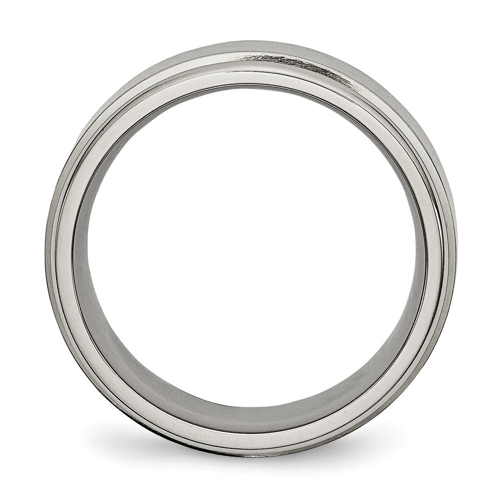 Buy Exclusive 8mm Brushed Titanium Chisel Band - Stylish Ridged Edge Design