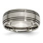 Exclusive 8mm Titanium Grooved Band - Stylish Brushed Center Design-8