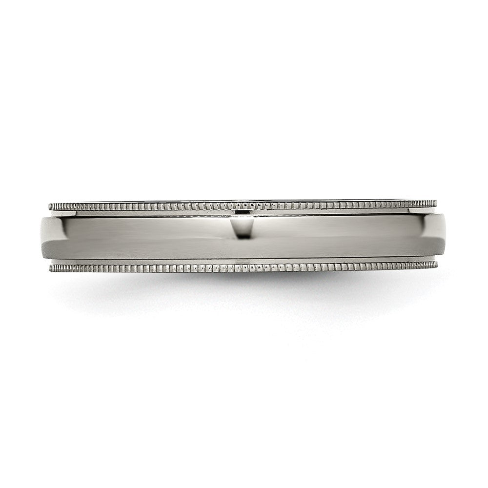 Buy Stylish Chisel 4mm Titanium Polished Band | Exclusive Grooved & Beaded Edges