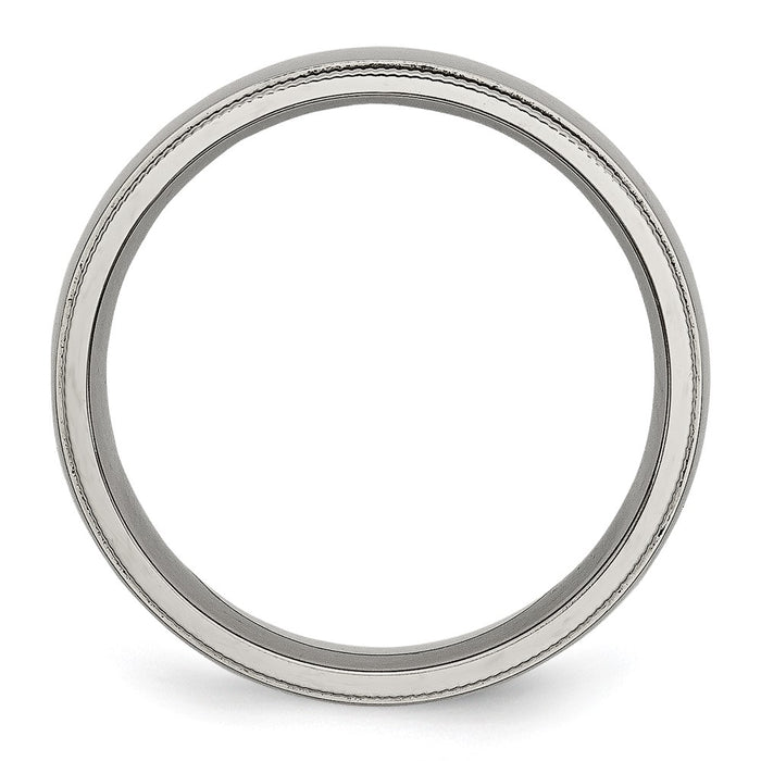 Exclusive Chisel Titanium Polished 6mm Grooved Band | Stylish Beaded Edges-2