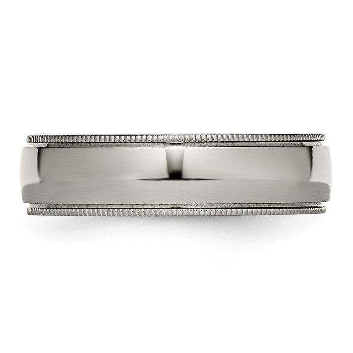 High-Quality Chisel Titanium 6mm Grooved Band - Stylish Beaded Edges-3