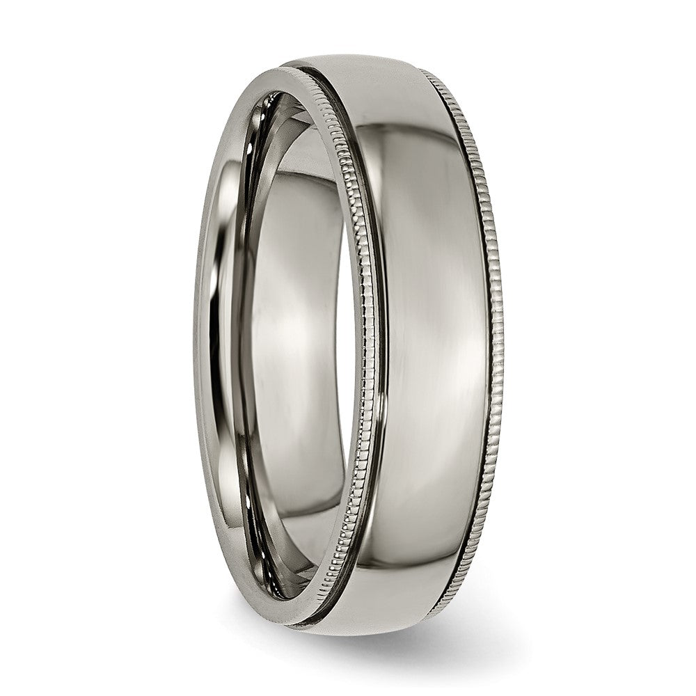 High-Quality Chisel Titanium 6mm Grooved Band - Stylish Beaded Edging