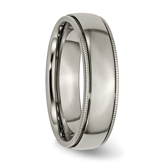 High-Quality Chisel Titanium 6mm Grooved Band - Stylish Beaded Edges-4