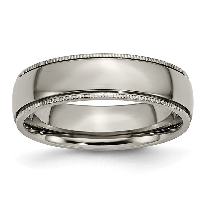 High-Quality Chisel Titanium 6mm Grooved Band - Stylish Beaded Edges-1