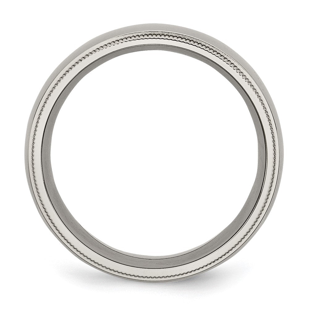 High-Quality Chisel Titanium 8mm Polished Band - Stylish Grooved & Beaded Edges