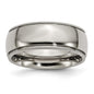 High-Quality Chisel Titanium 8mm Polished Band - Stylish Grooved & Beaded Edges-6