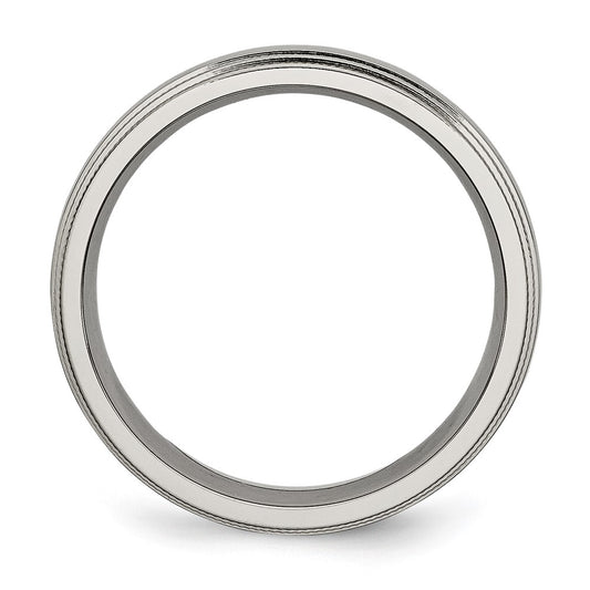 High-Quality Chisel Titanium 6mm Grooved Band - Stylish Beaded Edges